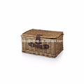 Rattan Picnic Basket with Cups,Teasspoons,ceramic plate,salt&pepper pot